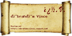 Ábrahám Vince névjegykártya