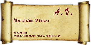 Ábrahám Vince névjegykártya